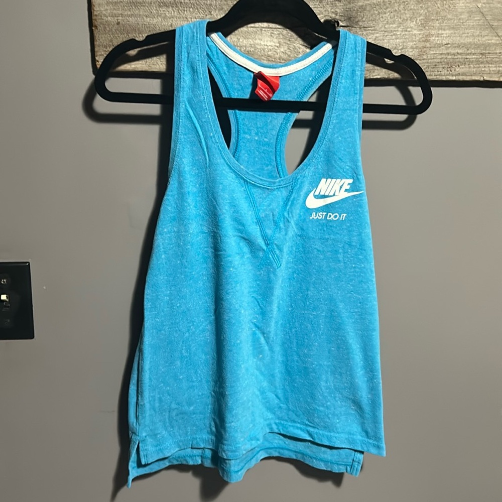 Nike logo racer back tank top